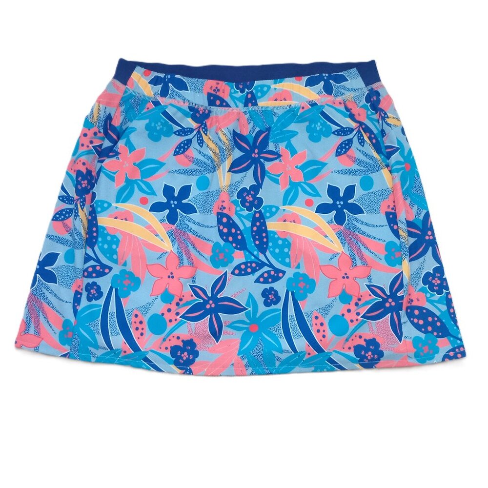 Kyodan Women's Golf Skort Pleated Skirt Biker Shorts Floral ColorfulArtsy Size M